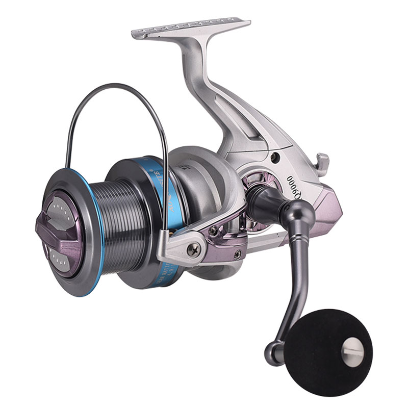 Mulinello da pesca spinning con bobina in alluminio a gittata lunga