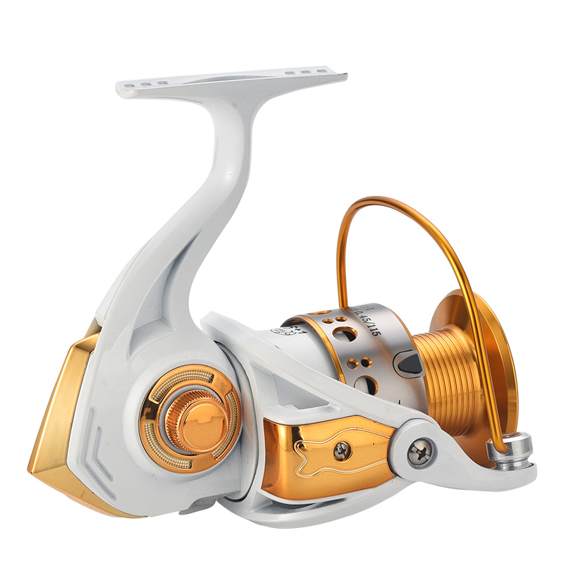 Bobina in metallo bianco Mulinello da pesca in mare Mulinello da spinning in acqua salata Mulinelli da surf Mulinelli da pesca spinning